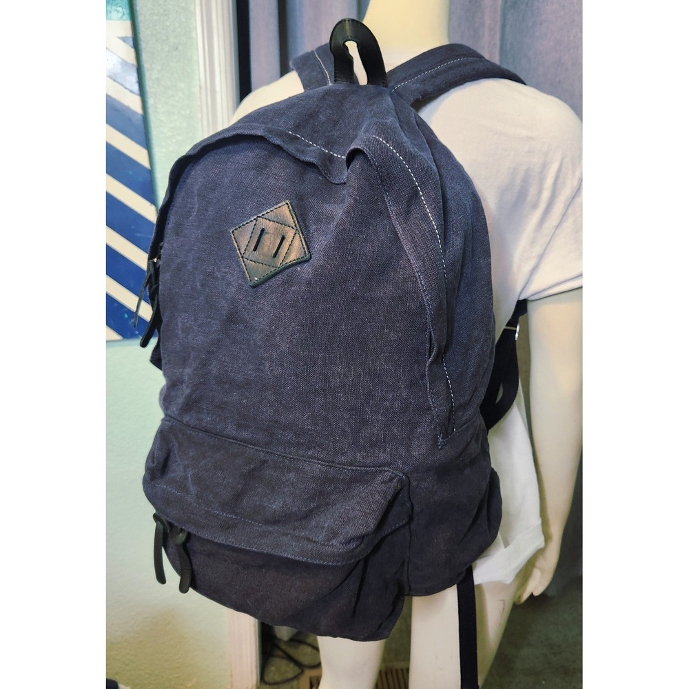 Y's Yohji Yamamoto Slouchy Washed Linen Backpack YX-116-330 Luxury Japan 21"
